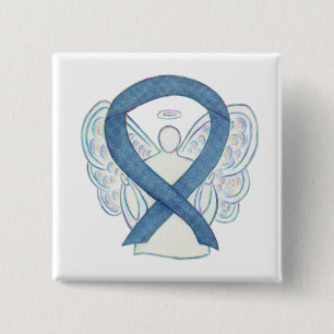 Denim Blue Angel Awareness Ribbon Custom Pins
