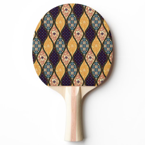 Denim Blue Art Nouveau: Seamless Ping Pong Paddle
