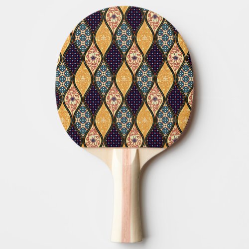 Denim Blue Art Nouveau Seamless Ping Pong Paddle