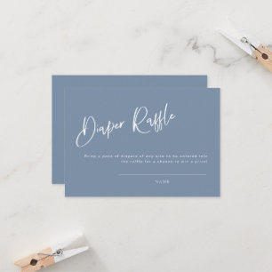 Denim Blue Baby Shower Diaper Raffle Card