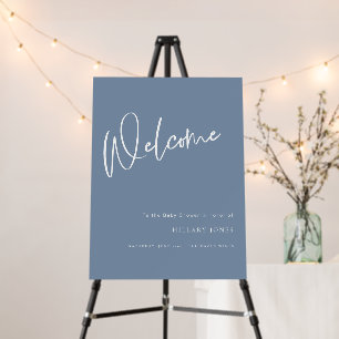 Denim Blue Baby Shower Welcome Sign