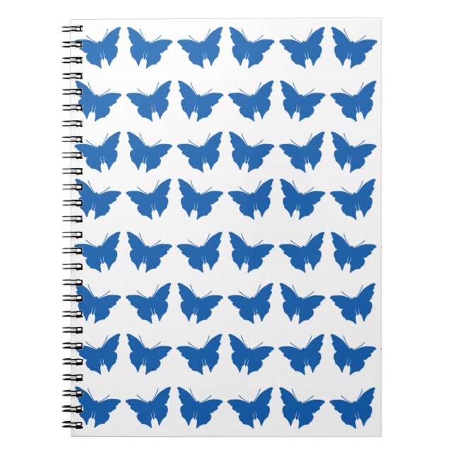 Denim Blue Bold Butterflies Notebook (Front)