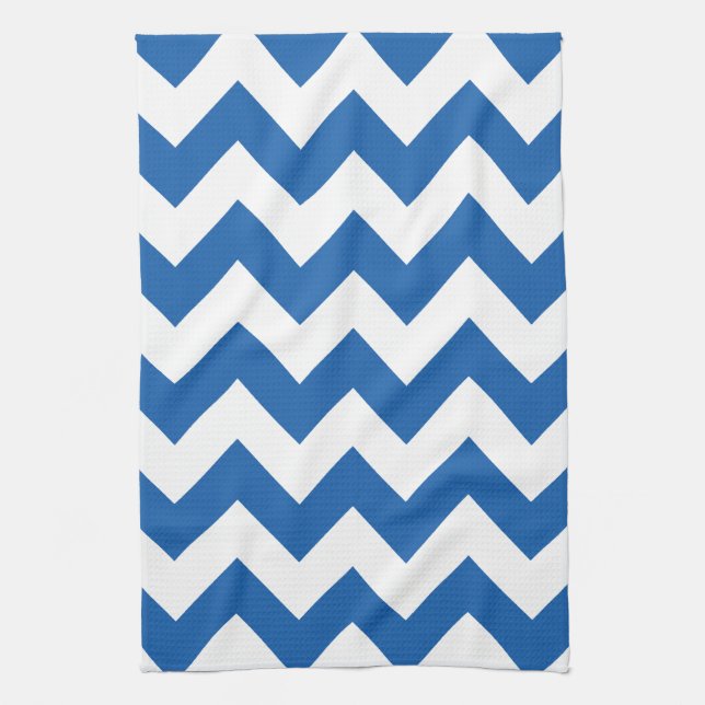 Denim Blue Bold Chevron Towel (Vertical)
