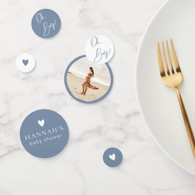 Denim Blue Boy Baby Shower Custom Confetti (Group)