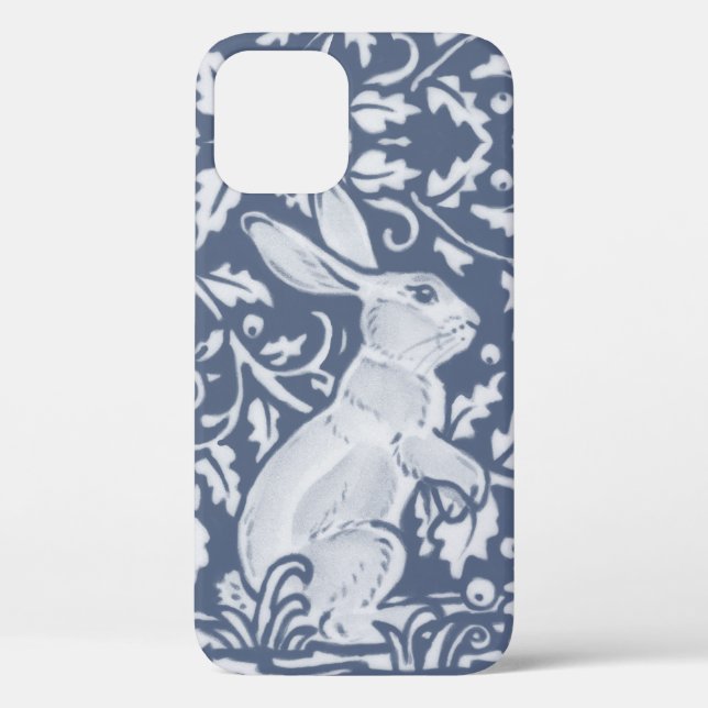 Denim Blue Bunny Rabbit Woodland Floral Case-Mate iPhone Case (Back)