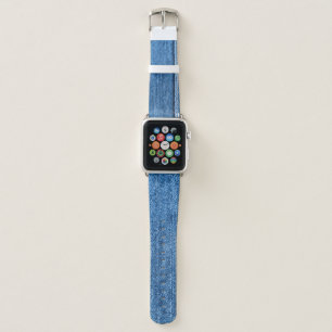 Denim Blue: Classic Jeans Texture. Apple Watch Band