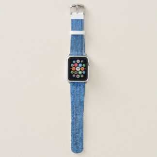 Denim Blue: Classic Jeans Texture. Apple Watch Band