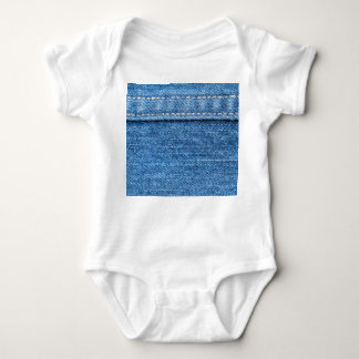 Denim Blue: Classic Jeans Texture. Baby Bodysuit