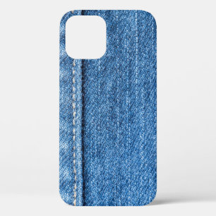 Denim Blue: Classic Jeans Texture. iPhone 12 Case