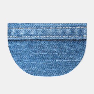 Denim Blue: Classic Jeans Texture. Doormat