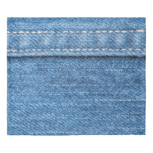 Denim Blue: Classic Jeans Texture. Duvet Cover