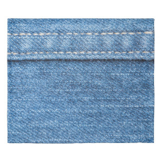 Denim Blue: Classic Jeans Texture. Duvet Cover
