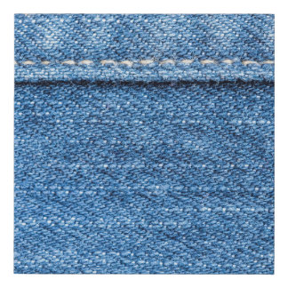 Denim Blue: Classic Jeans Texture. Faux Canvas Print