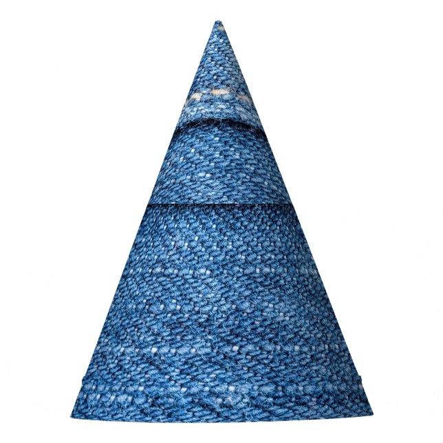 Denim Blue: Classic Jeans Texture. Party Hat (Front)