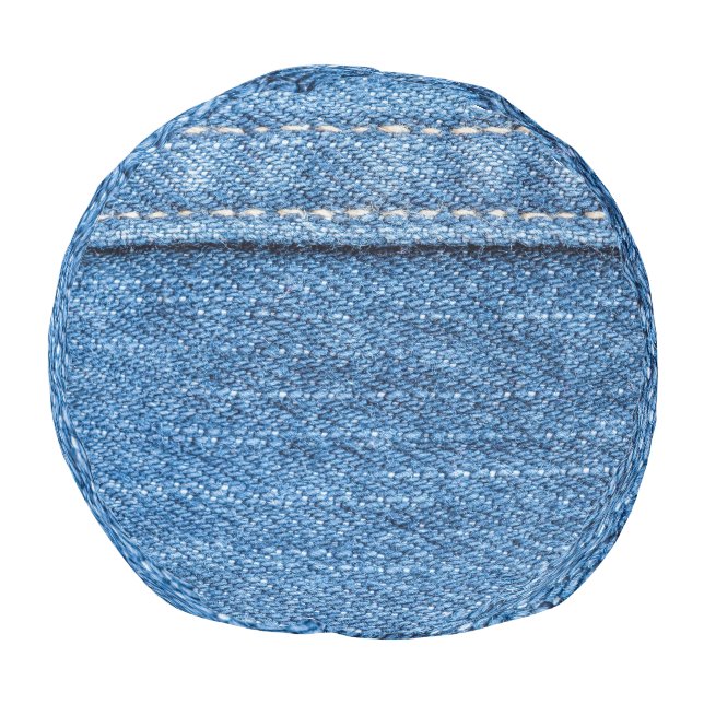 Denim Blue: Classic Jeans Texture. Pouf (Bottom)