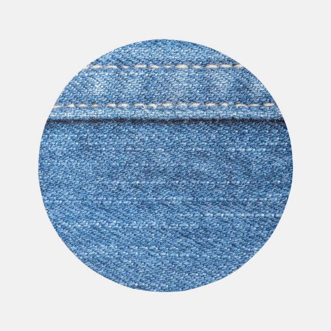 Denim Blue: Classic Jeans Texture. Rug (Front)