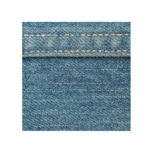 Denim Blue: Classic Jeans Texture. Wood Wall Art