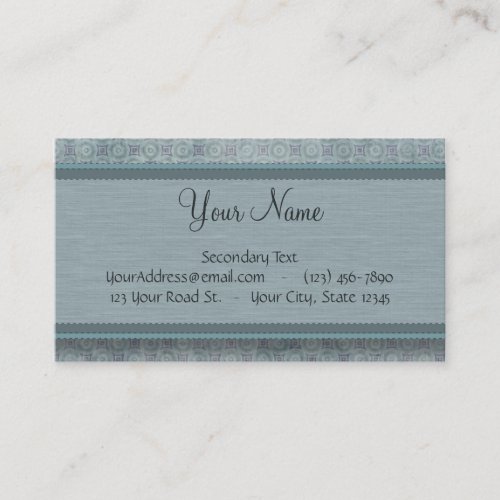 Denim Blue Coin Pattern with Monogram Business Cards