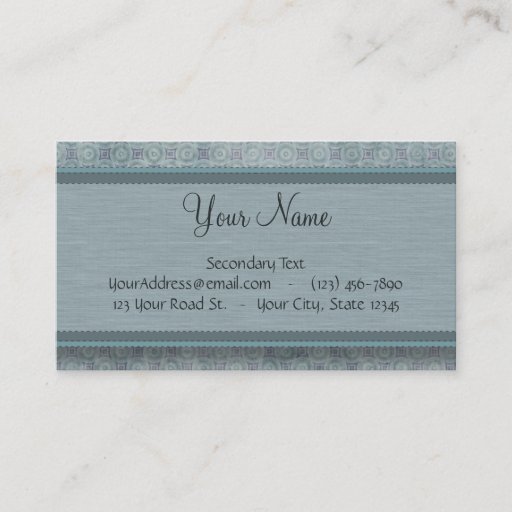 Customizable Denim Blue Coin Pattern with Monogram Business Cards