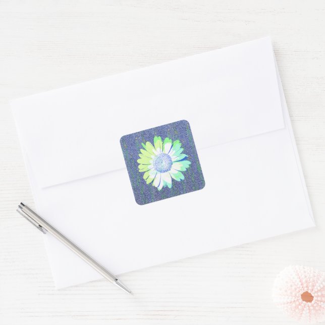 Denim Blue Daisy Flower Sticker (Envelope)