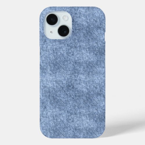 Denim Blue Denim Pattern iPhone 15 Case