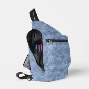 Denim Blue Denim Pattern Sling Bag
