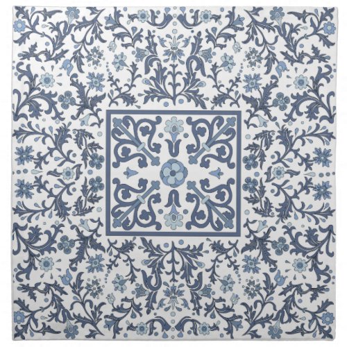 Denim Blue Floral Napkin