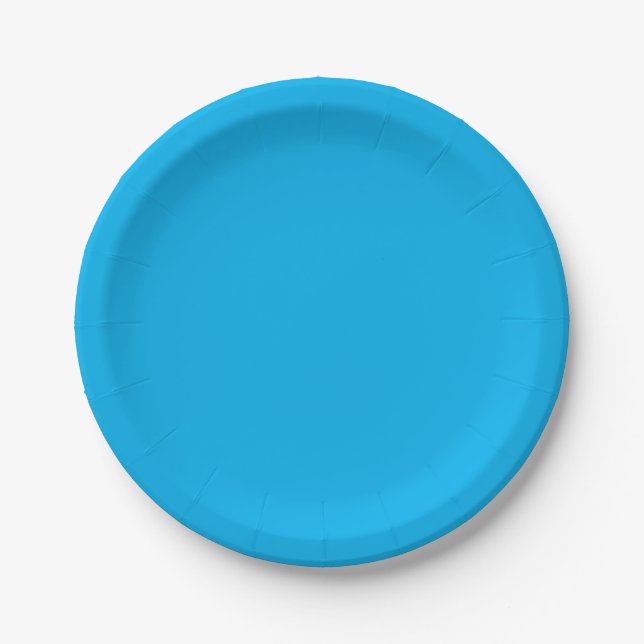 Denim Blue,Fountain Blue,Jellyfish, Paper Plates (Front)