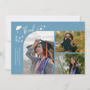 Denim Blue Hand Written Thank You Multi Photo Announcement