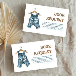 Denim Blue Jean Baby Boy Baby Shower Book Request Enclosure Card