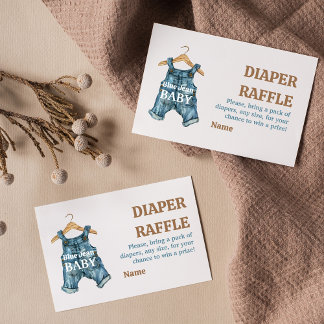 Denim Blue Jean Baby Boy Baby Shower Diaper Raffle Enclosure Card