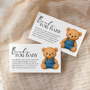 Denim Blue Jean Baby Shower Books for Baby Enclosure Card