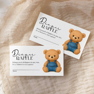 Denim Blue Jean Baby Shower Diaper Raffle Enclosure Card