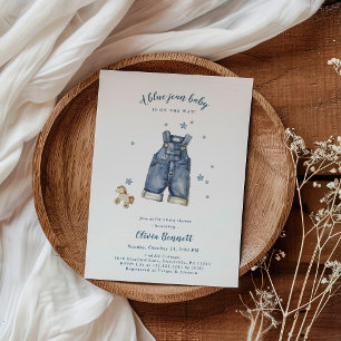 Denim Blue Jean Baby Shower Invitation