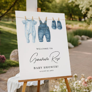 Denim Blue Jean Baby Shower Welcome Foam Board