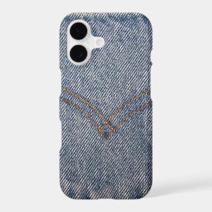 Denim Blue Jean Fabric with Stitching iPhone 17 Case