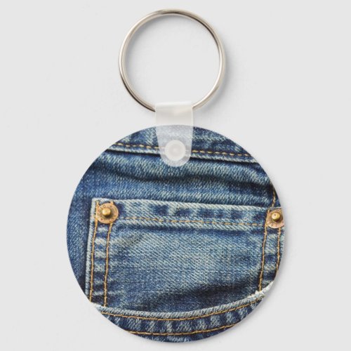 Denim _ Blue Jean Pocket Keychain