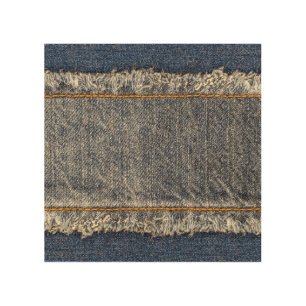 Denim Blue Jeans: Casual Double Patch Wood Wall Art