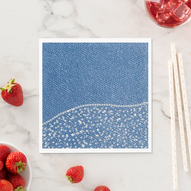 Denim Blue Jeans Diamond  Napkins (Insitu)