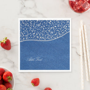 Denim Blue Jeans Diamond  Napkins