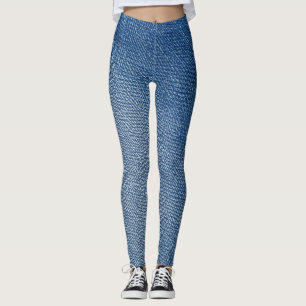 Denim Blue Jeans Pattern All-Over-Print Leggings