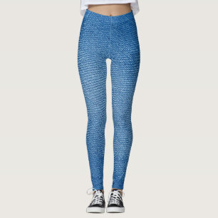 Denim Blue Jeans Pattern All-Over-Print Leggings