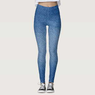 Denim Blue Jeans Pattern All-Over-Print Leggings