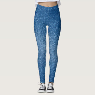 Denim Blue Jeans Pattern All-Over-Print Leggings