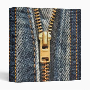 Denim Blue Jeans Print Binder
