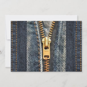 Denim Blue Jeans Print Invitation
