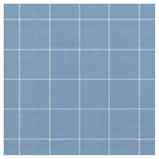 Denim Blue Large Gingham Checkered pattern Fabric