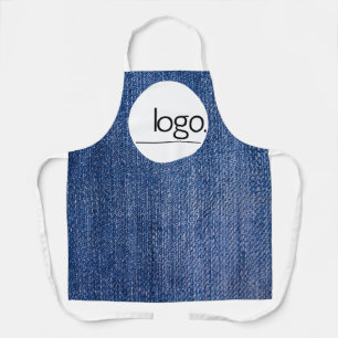 DENIM BLUE LOGO BUSINESS BRAND COMPANY UNIFORM APRON
