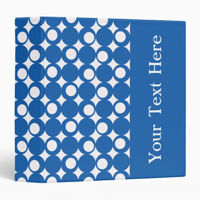 Denim Blue Mod Ball Design with custom text Binder (Front/Spine)