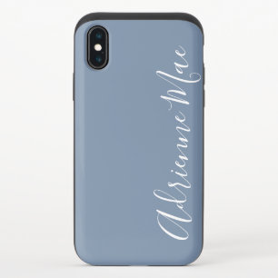 Denim Blue Monogram Name iPhone X Slider Case